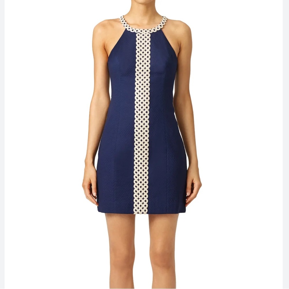 Lilly Pulitzer Navy Dress with Gold Details - size 2